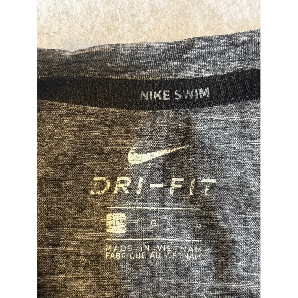 Nike Swim Dri-FIT Rash Guard Mens Large Gray UPF 40+ Good Heathered‎ Shirt
